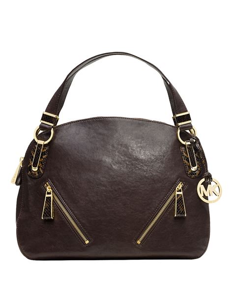 michael michael kors matilda large shoulder tote dark chocolate